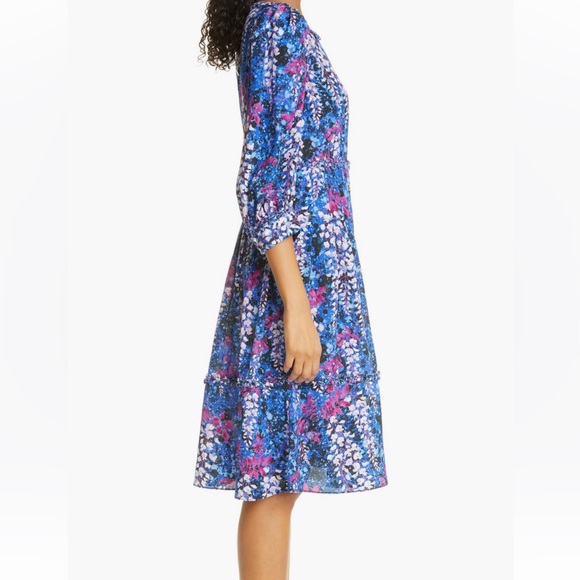 DYVNA  Floral Silk Blend A-Line midi Dress. Size‎ Medium - Picture 3 of 12